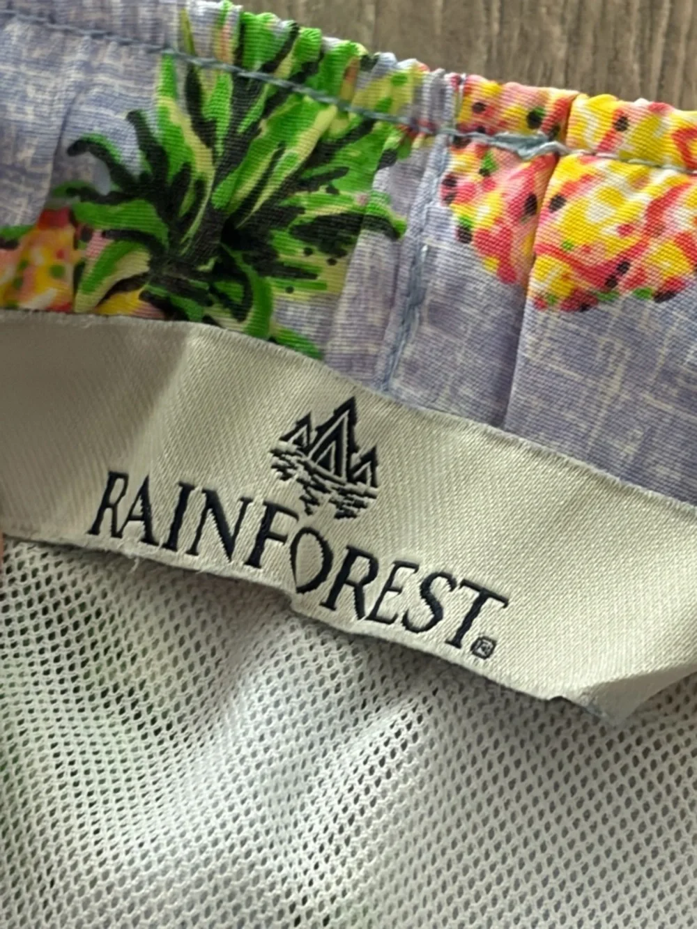 RAINFOREST Pineapple Print Swim Trunks - Light Blue, Yellow, Green